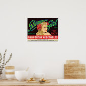 Glamor Girl Half Moon Bay San Francisco  Poster (Keuken)