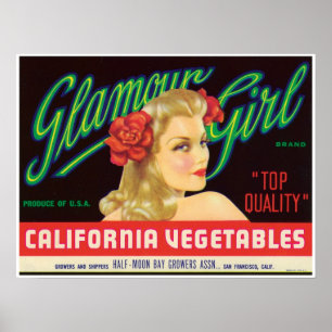 Glamor Girl Half Moon Bay San Francisco  Poster