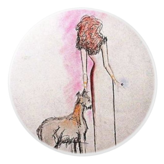 Glamor Girl Keramische Knop (Voorkant)