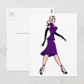 Glamor Girl, minister van Retro Blond Briefkaart (Voorkant / Achterkant)