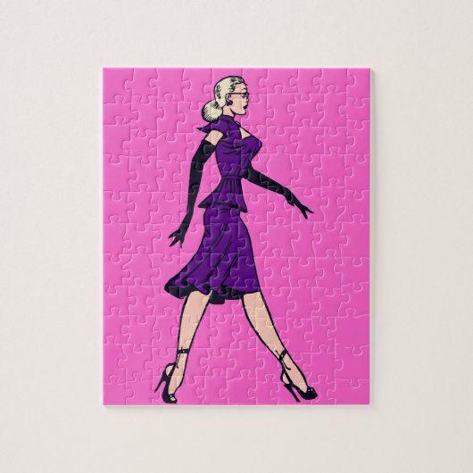  Glamor Girl, minister van Retro Blond Legpuzzel (Verticaal)