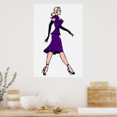  Glamor Girl, minister van Retro Blond Poster (Keuken)