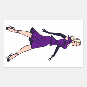  Glamor Girl, minister van Retro Blond Rechthoekige Sticker