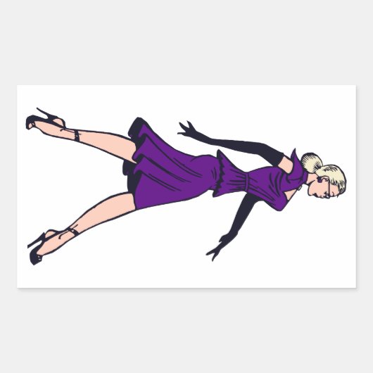  Glamor Girl, minister van Retro Blond Rechthoekige Sticker (Voorkant)