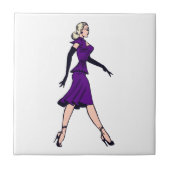  Glamor Girl, minister van Retro Blond Tegeltje (Voorkant)