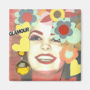 Glamor Girl Mixed Media Magnet