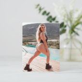 Glamor Girl Model in Tiny Bikini Foto  Briefkaart (Staand voorkant)