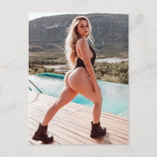Glamor Girl Model in Tiny Bikini Foto  Briefkaart