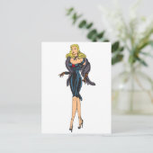  Glamor Girl Retro Blonde Pinup Briefkaart (Staand voorkant)