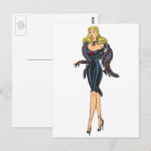  Glamor Girl Retro Blonde Pinup Briefkaart (Voorkant / Achterkant)