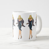  Glamor Girl Retro Blonde Pinup Grote Koffiekop (Voorkant rechts)