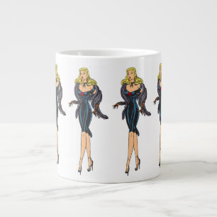  Glamor Girl Retro Blonde Pinup Grote Koffiekop