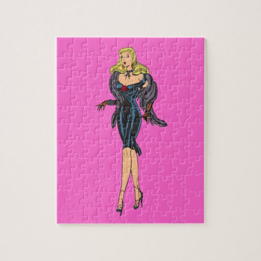  Glamor Girl Retro Blonde Pinup Legpuzzel (Verticaal)