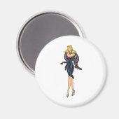  Glamor Girl Retro Blonde Pinup Magneet (Voorkant / Achterkant)