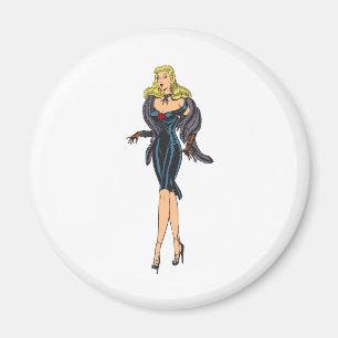  Glamor Girl Retro Blonde Pinup Magneet
