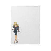 Glamor Girl Retro Blonde Pinup Notitieblok (Linkerzijde)