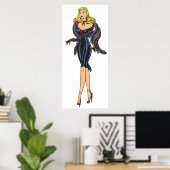  Glamor Girl Retro Blonde Pinup Poster (Thuiskantoor)