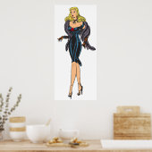  Glamor Girl Retro Blonde Pinup Poster (Keuken)