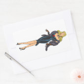  Glamor Girl Retro Blonde Pinup Rechthoekige Sticker (Envelop)