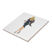 Glamor Girl Retro Blonde Pinup Tegeltje (Zijkant)
