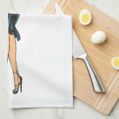  Glamor Girl Retro Blonde Pinup Theedoek (Quarter Fold)