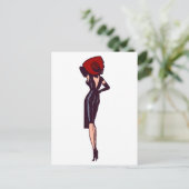 Glamor Girl Retro Pinup Briefkaart (Staand voorkant)