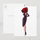 Glamor Girl Retro Pinup Briefkaart (Voorkant / Achterkant)