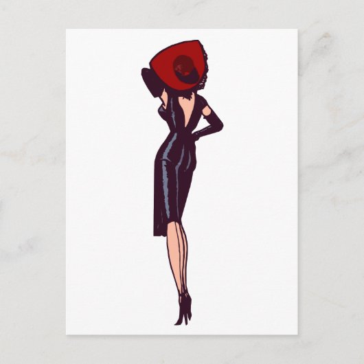 Glamor Girl Retro Pinup Briefkaart (Voorkant)