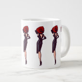  Glamor Girl Retro Pinup Grote Koffiekop (Voorkant rechts)