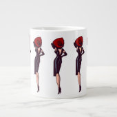  Glamor Girl Retro Pinup Grote Koffiekop (Voorkant)