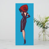  Glamor Girl Retro Pinup Kaart (Staand voorkant)