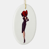  Glamor Girl Retro Pinup Keramisch Ornament (Rechts)