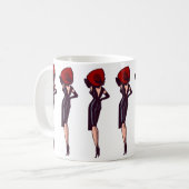  Glamor Girl Retro Pinup Koffiemok (Voorkant links)