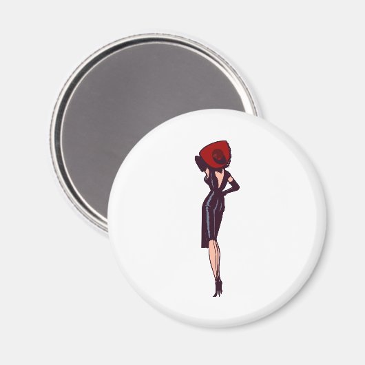  Glamor Girl Retro Pinup Magneet (Voorkant / Achterkant)