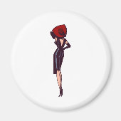  Glamor Girl Retro Pinup Magneet (Voorkant)