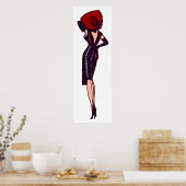  Glamor Girl Retro Pinup Poster (Keuken)