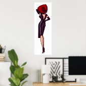  Glamor Girl Retro Pinup Poster (Thuiskantoor)
