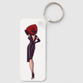  Glamor Girl Retro Pinup Sleutelhanger (Achterkant)