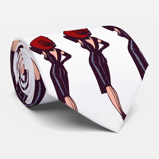  Glamor Girl Retro Pinup Stropdas (Opgerold)