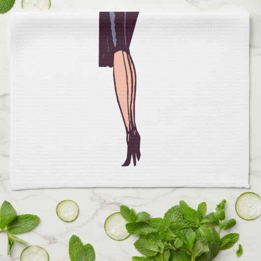  Glamor Girl Retro Pinup Theedoek (Gevouwen)