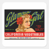 Glamor Girl Vierkante Sticker (Voorkant)