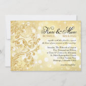 Glamor Glitter Luxe Bokeh Wedding | champagne Kaart (Voorkant)