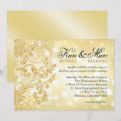 Glamor Glitter Luxe Bokeh Wedding | champagne Kaart (Voorkant / Achterkant)