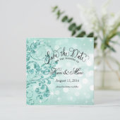 Glamor Glitter Luxe Sla de datum op | Munt Save The Date (Staand voorkant)