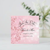 Glamor Glitter Luxe Sla de datum roze op Save The Date (Staand voorkant)