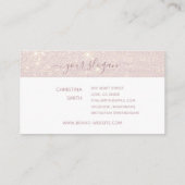 Glamor Glitter Pink Blush Paarse Logo Sjabloon Visitekaartje (Achterkant)