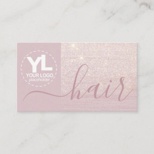 Glamor Glitter Pink Blush Paarse Logo Sjabloon Visitekaartje