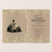 Glamor Glitter Spark Drip Sweet 16 Birthday Folie Kaarten (Binnen)