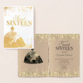 Glamor Glitter Spark Drip Sweet 16 Birthday Folie Kaarten (Display)