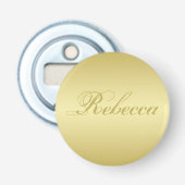 Glamor gold background Personalized Sjabloon Name Button Flesopener (Voorkant)